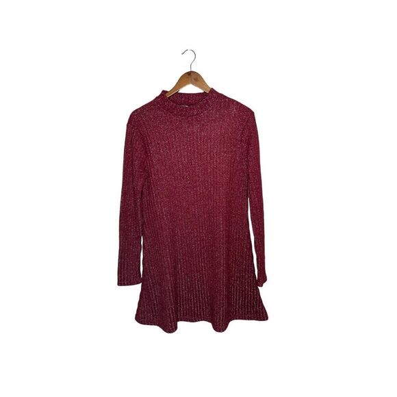 Urban Outfitters Dresses & Skirts - NWT Urban Outfitters Wine Burgundy Shimmer Mock Neck Long Sleeve Dress